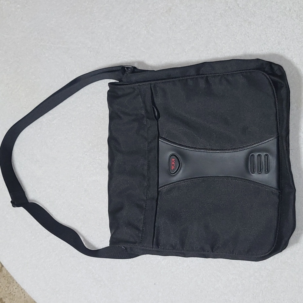TUMI Alpha Flap Body Bag Black In Canvas Material